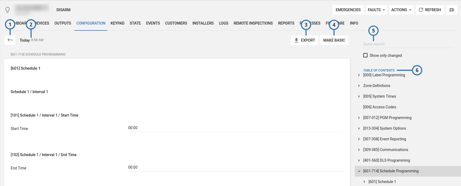 Navigating the Configuration tab (light)