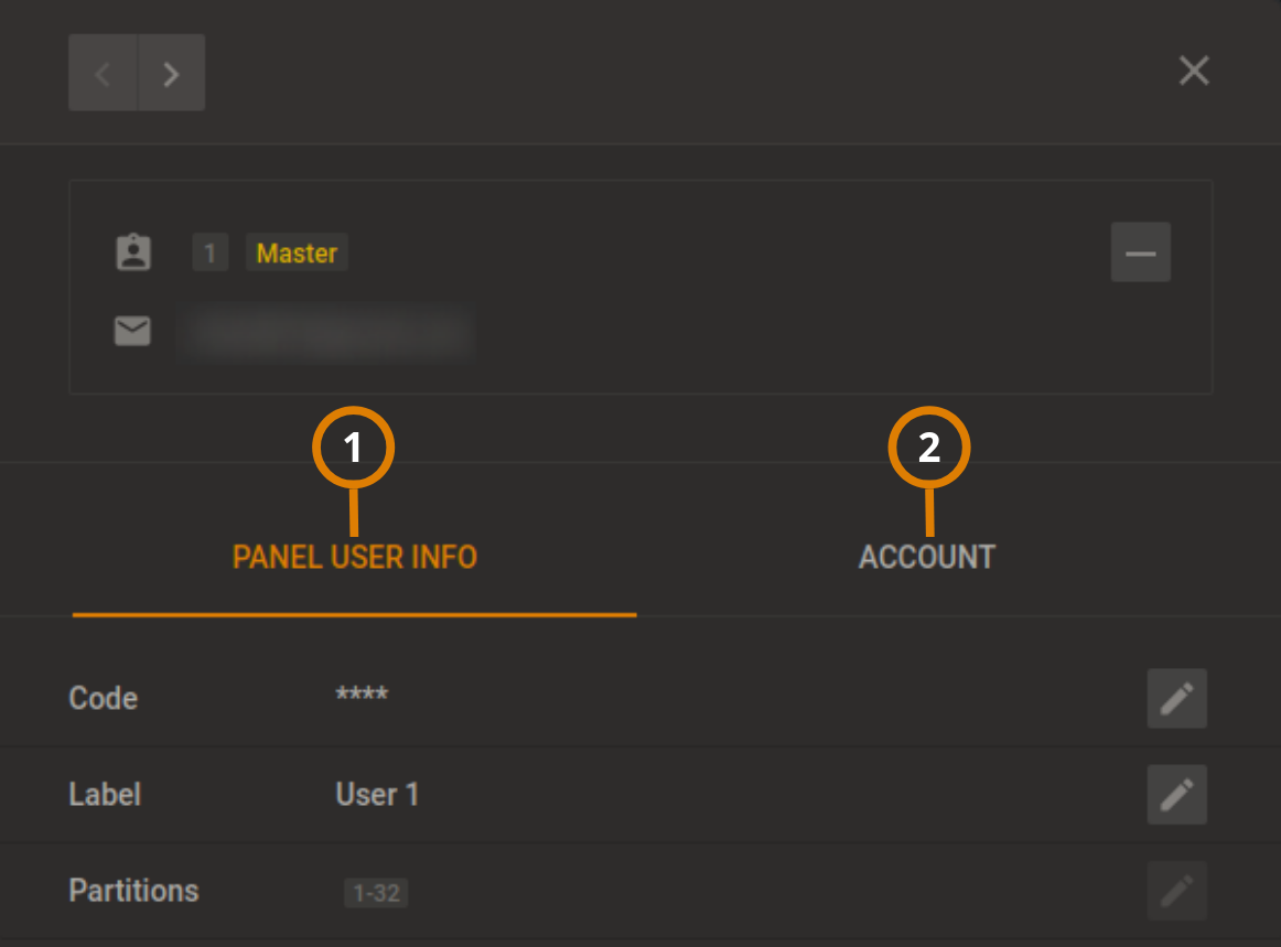 Navigating the EVENTS tab (dark)