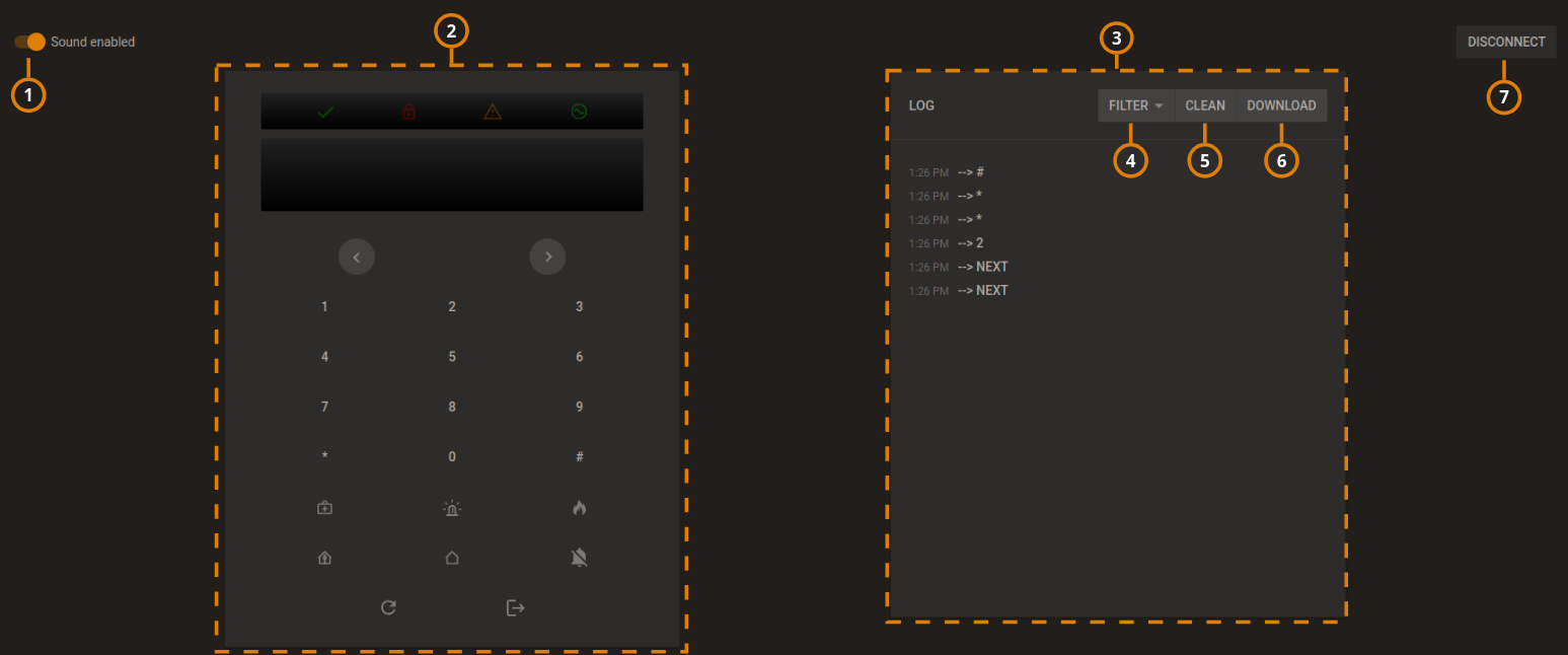 Navigating the KEYPAD tab (dark)