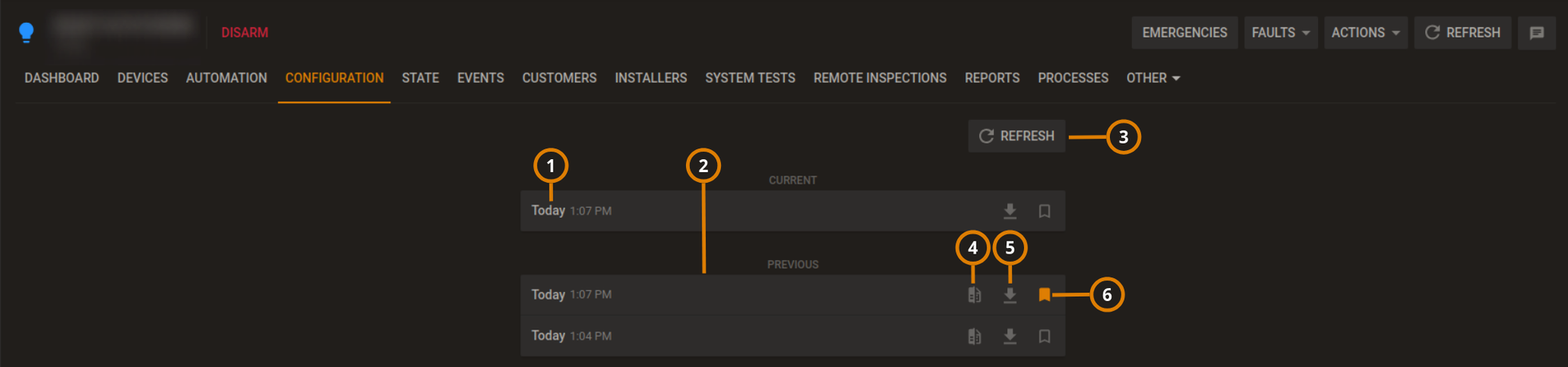 Navigating the panel configurations (dark)