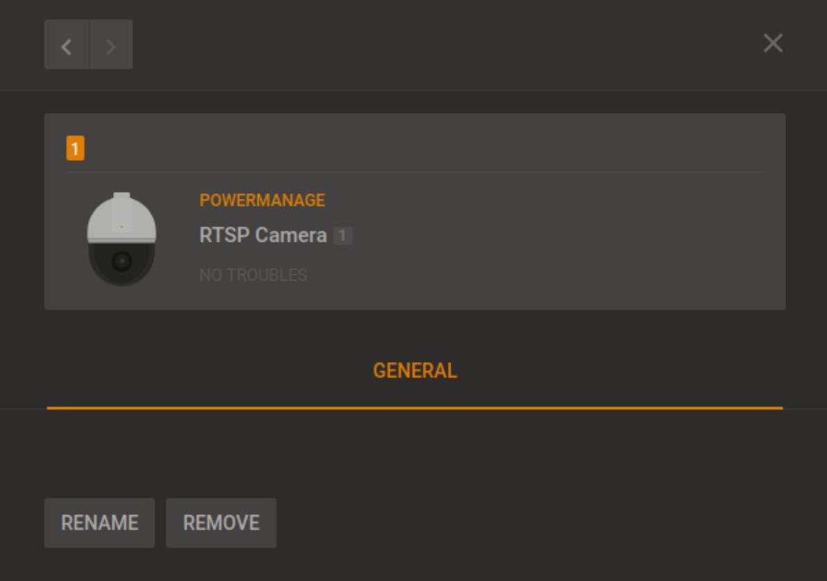 RTSP cameras display (dark)