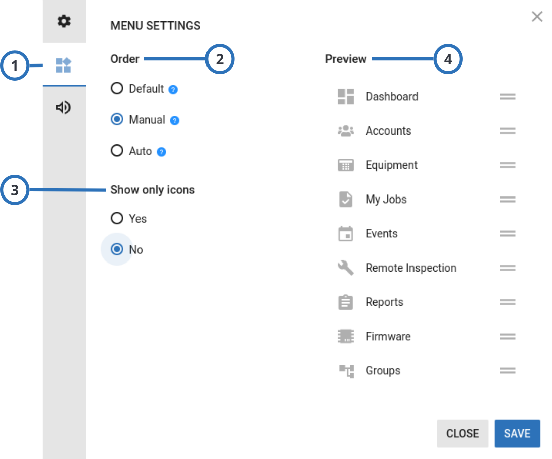 Menu settings (light)