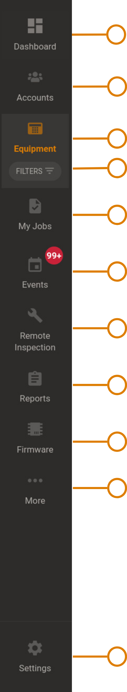 Navigation pane (dark)