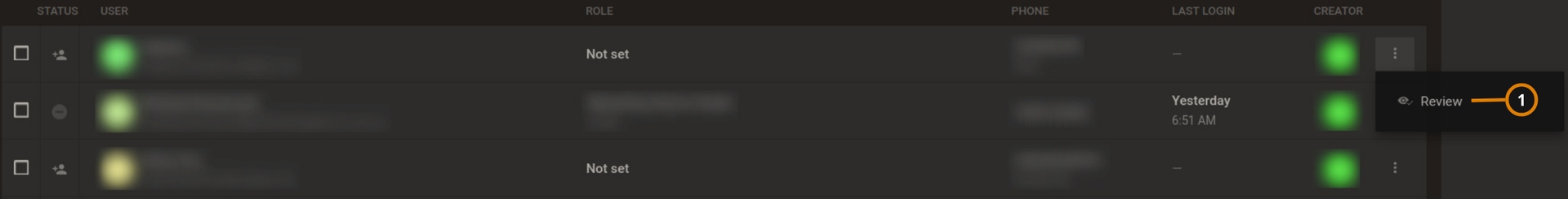 User approval (dark)