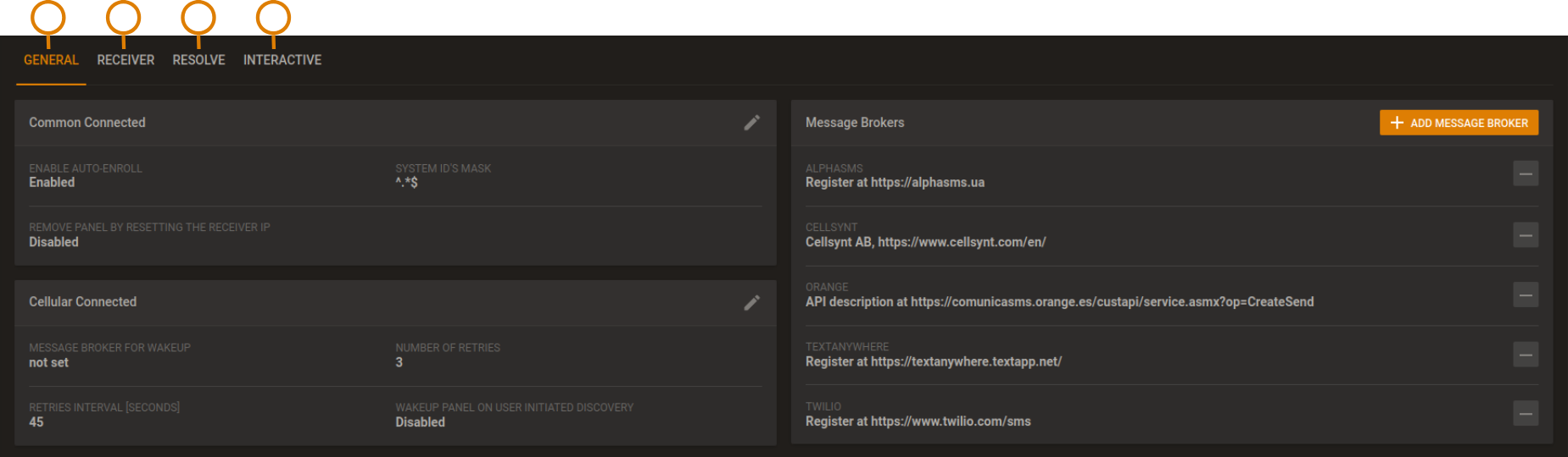 Navigating the Settings page (dark)