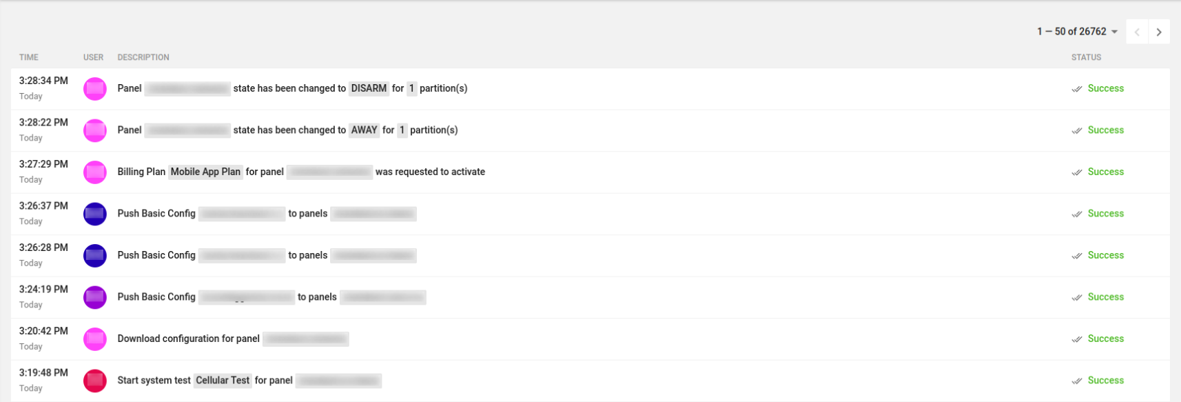 Navigating Action Log page (light)