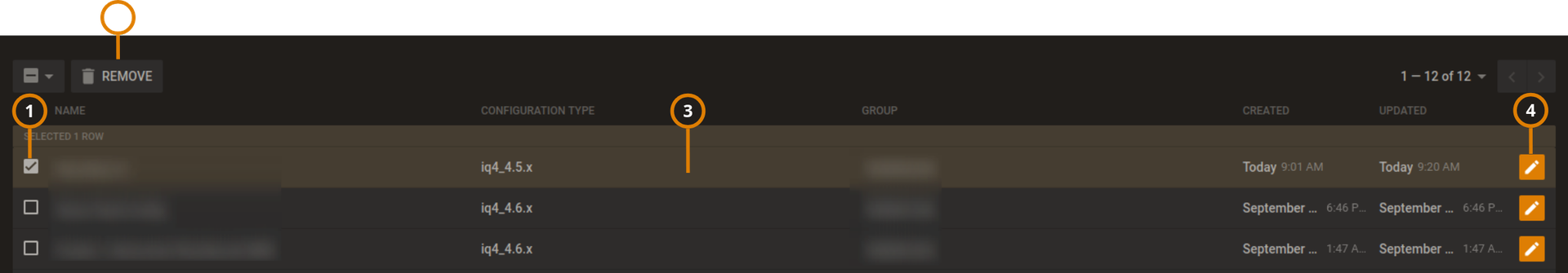 Navigating the basic configurations page (dark)