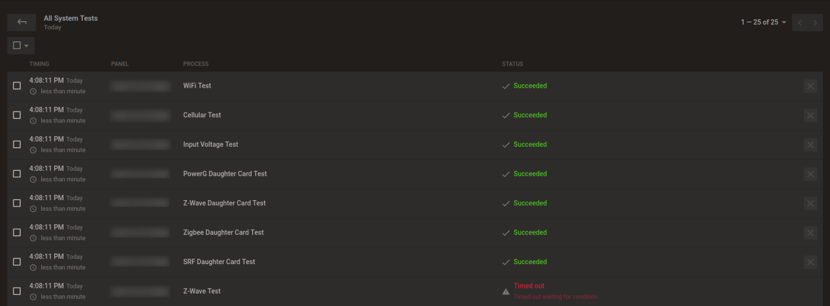 Parent and child processes on the My Jobs page (dark)
