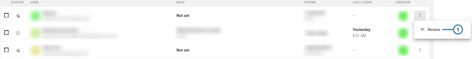 User approval (light)