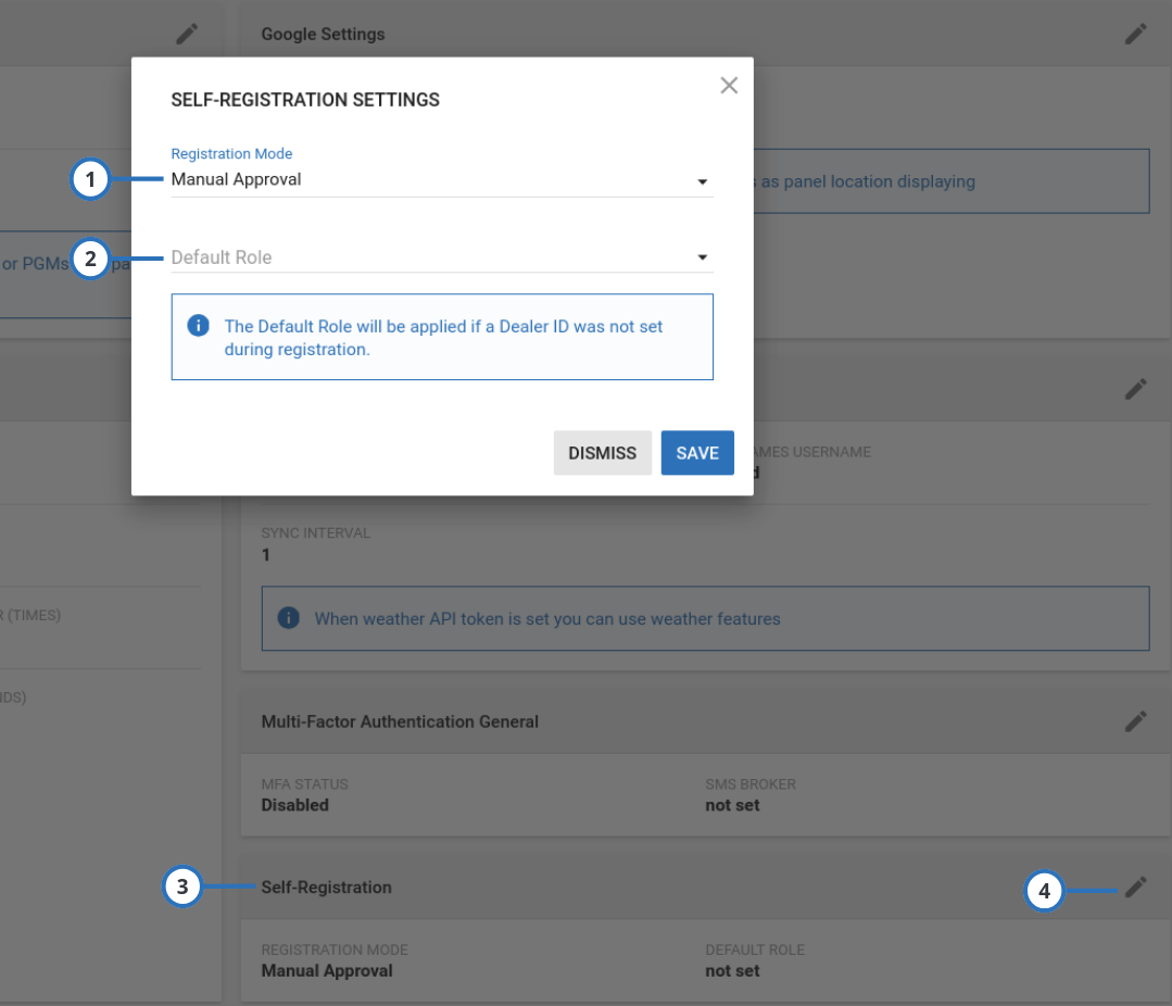 Self-registration setup (light)