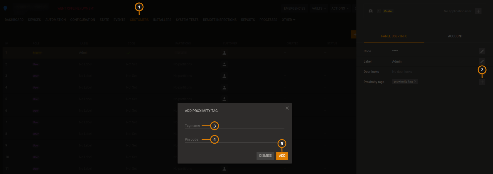 Add Proximity Tag (dark)