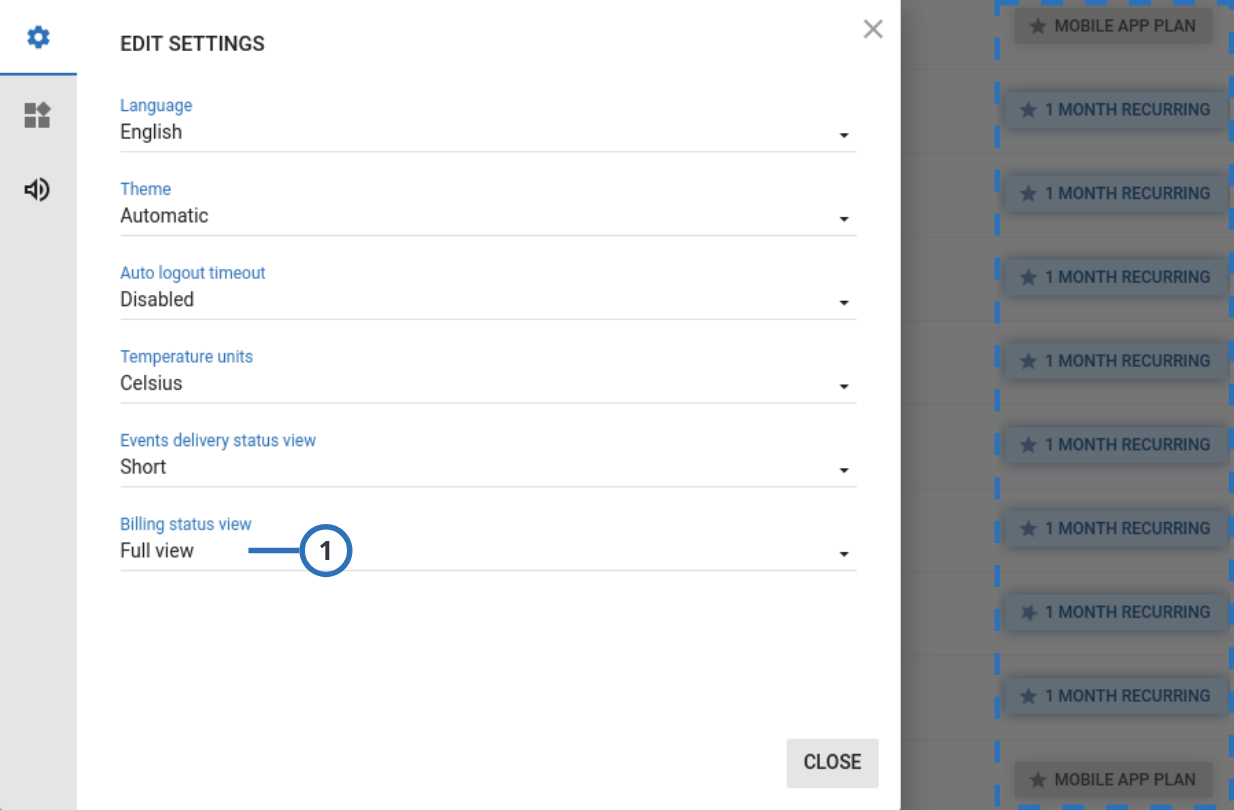 Billing status full view (light)