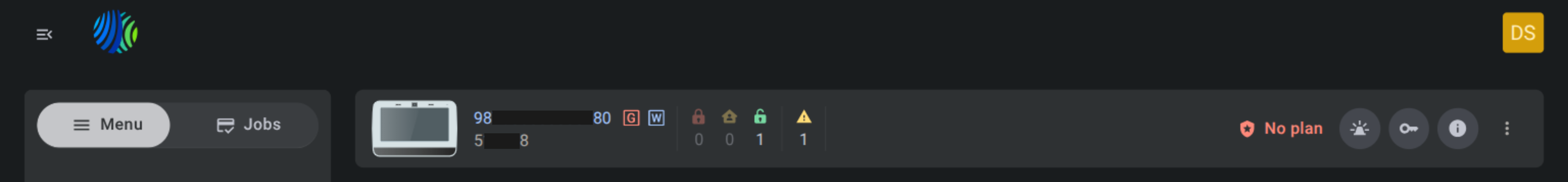 No billing plan status (dark theme)