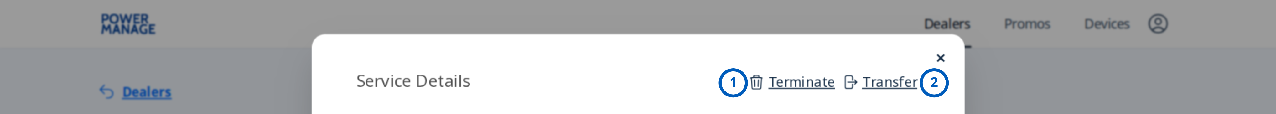 Dealer Portal service termination (light theme)