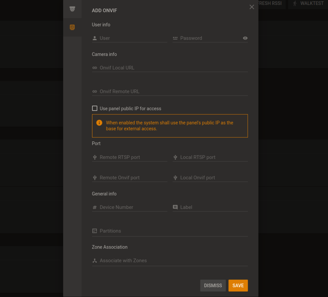 onVIF camera enrollment (dark)