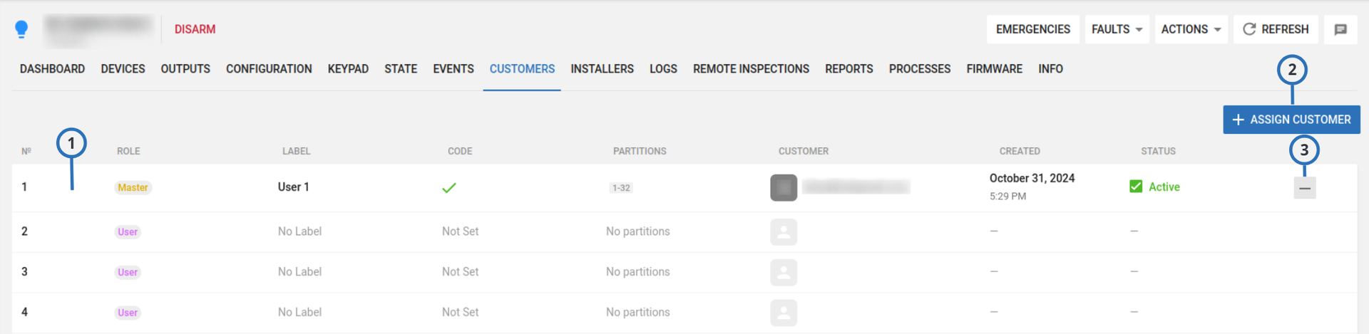 Navigating the EVENTS tab (light)