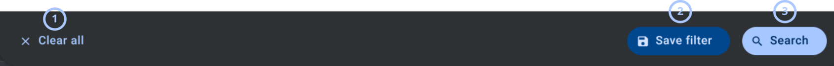Search and filter controls (dark theme)