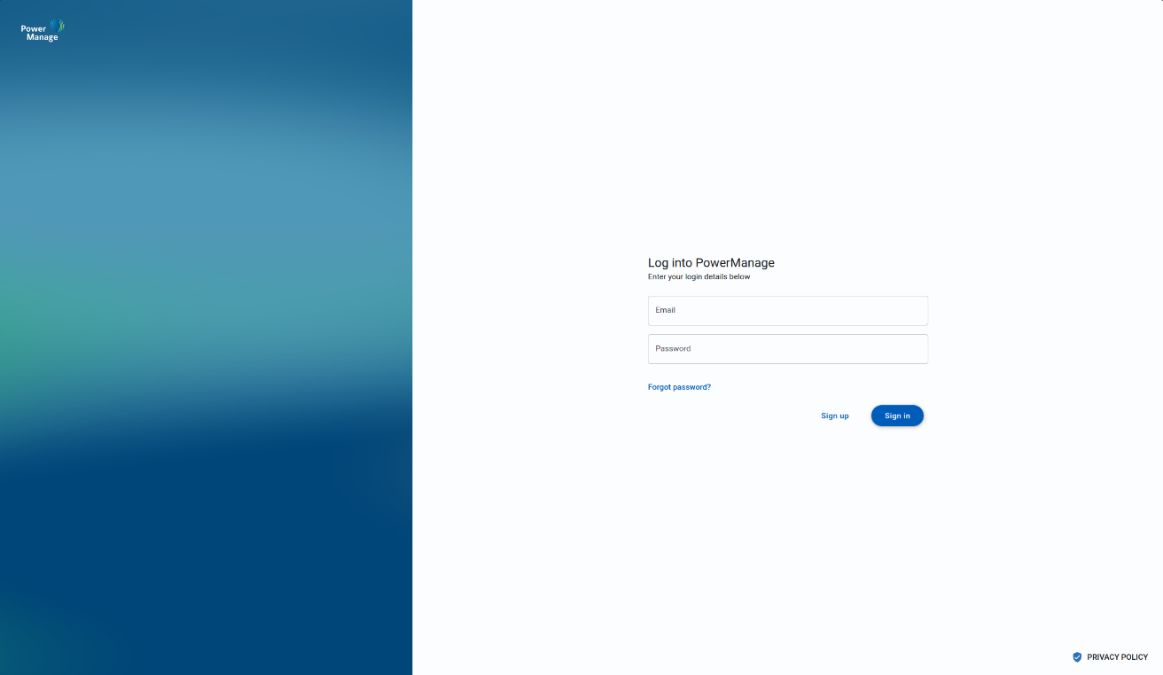 PowerManage login (light)