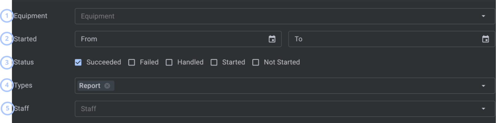 Filters (dark theme)
