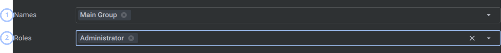 Group filters (dark theme)