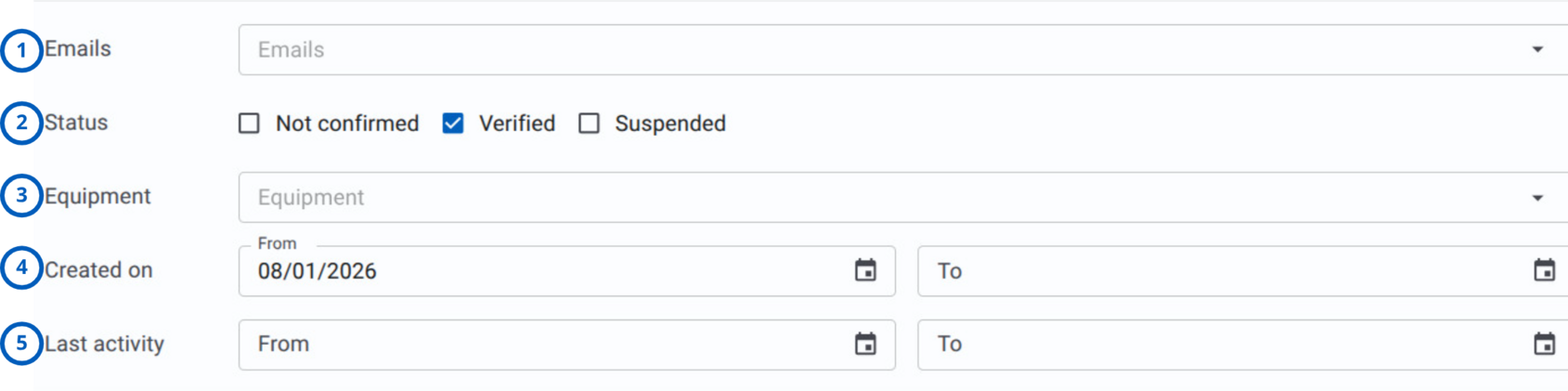 Account filters (light theme)