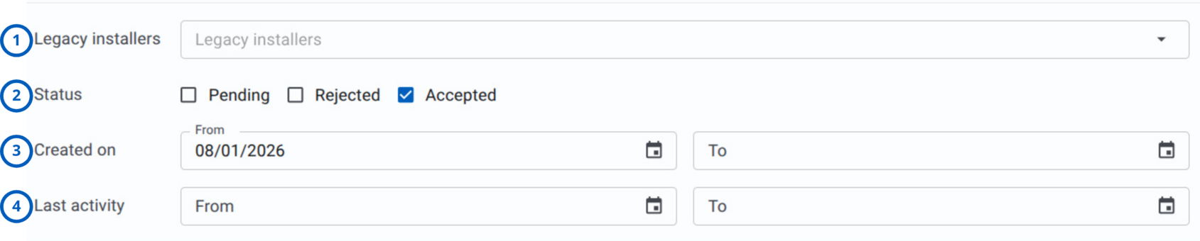 Legacy installer filters (light theme)