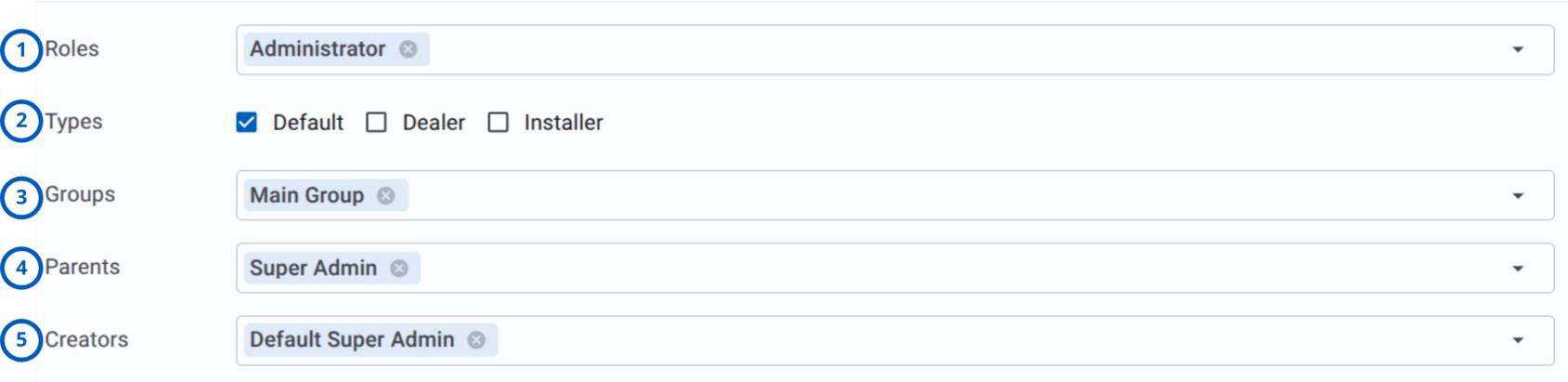 Role filters (light theme)