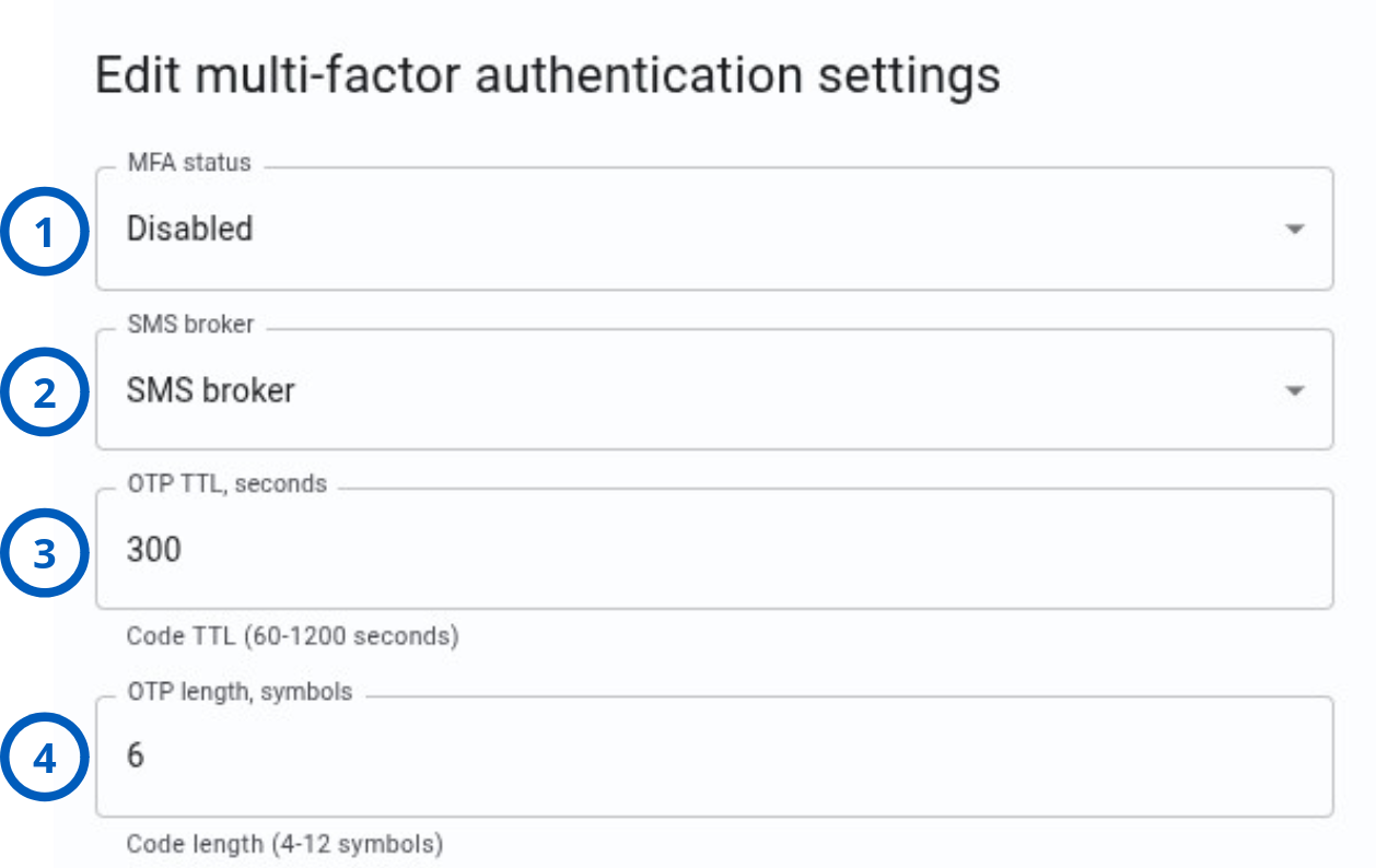 Multi-factor authentication settings (light)